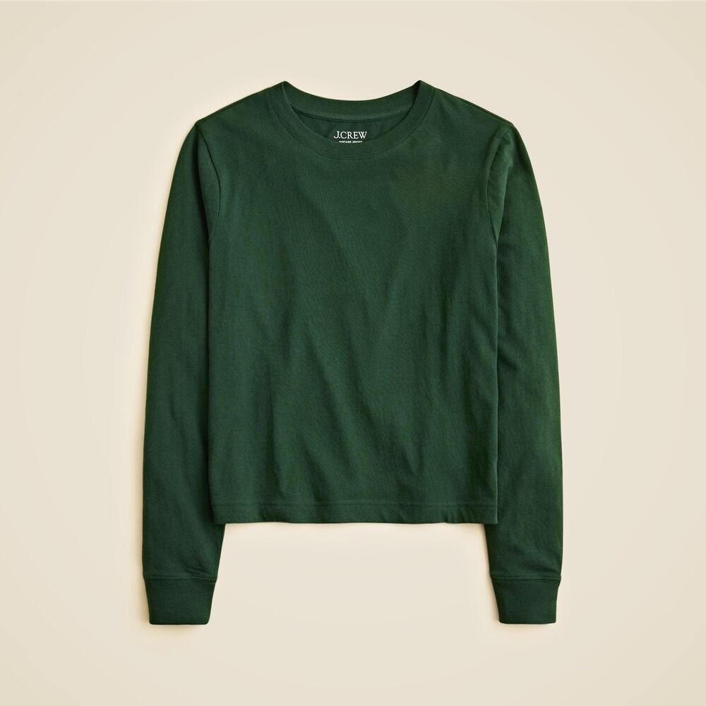 J.Crew Vintage Jersey Long Sleeve T-shirt Green Size XS NWT